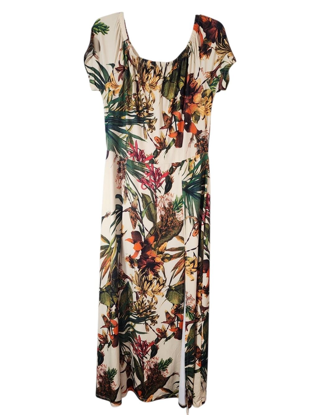 Lascana for Venus Tropical Floral Maxi Dress Size Large Boho Resort Cruise